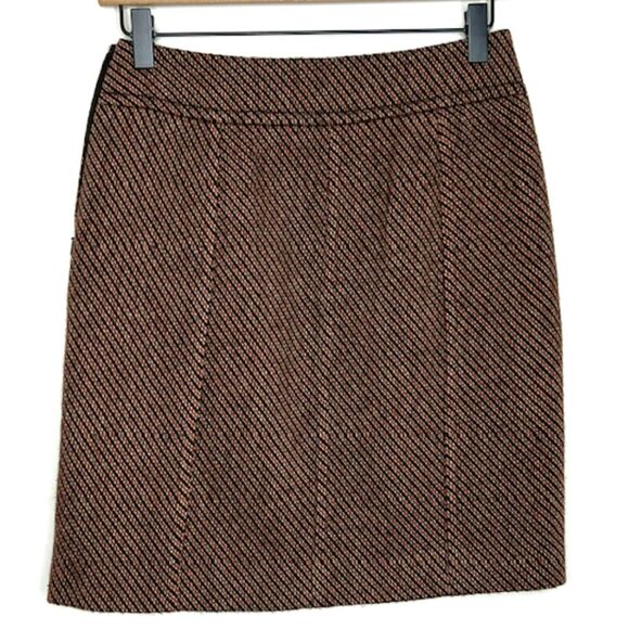 ANN TAYLOR PETITES WOOL BLEND PENCIL SKIRT DIAGONAL ZIPPER POCKETS SIZE 0P - Picture 7 of 9